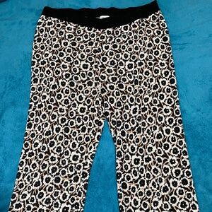 Diane von Furstenberg for Target Palazzo Pants 2X Graphic Floral Black White Tan